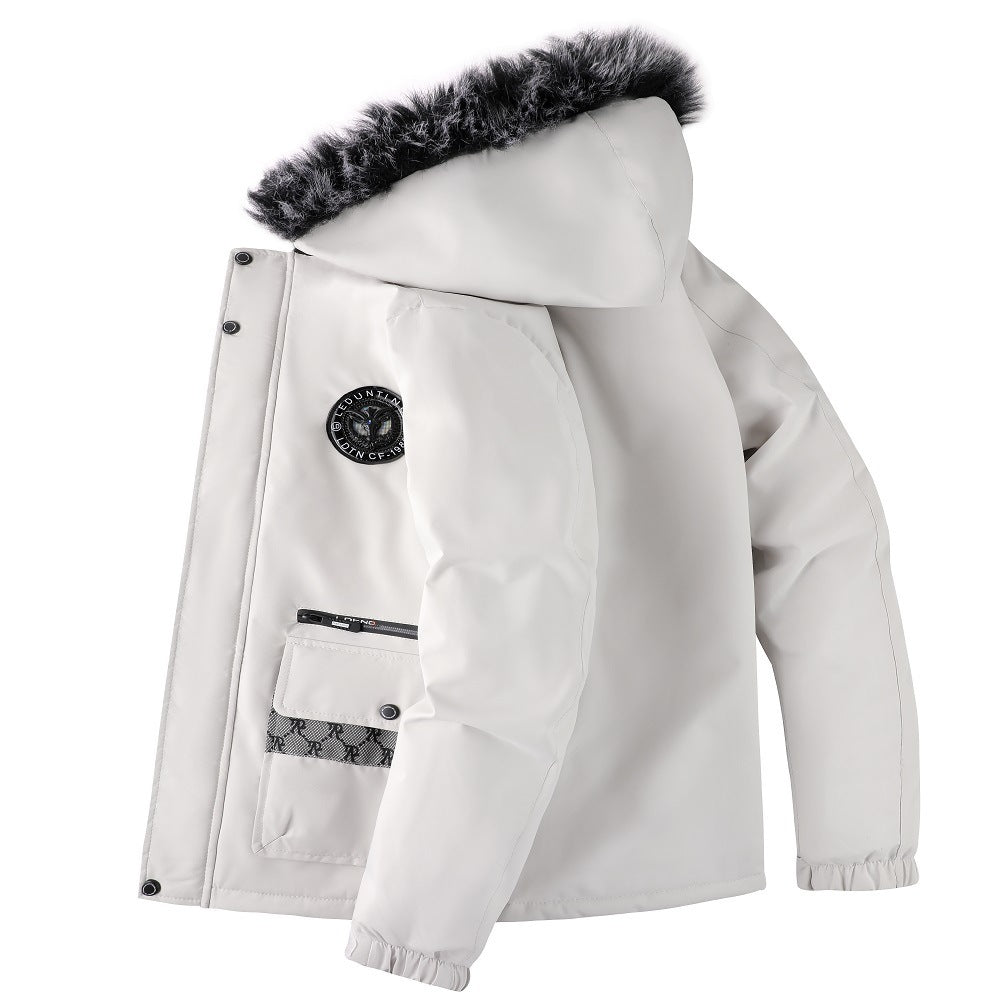 Chaqueta hombre capucha desmontable forrada piel contemporánea materiales premium - Klein