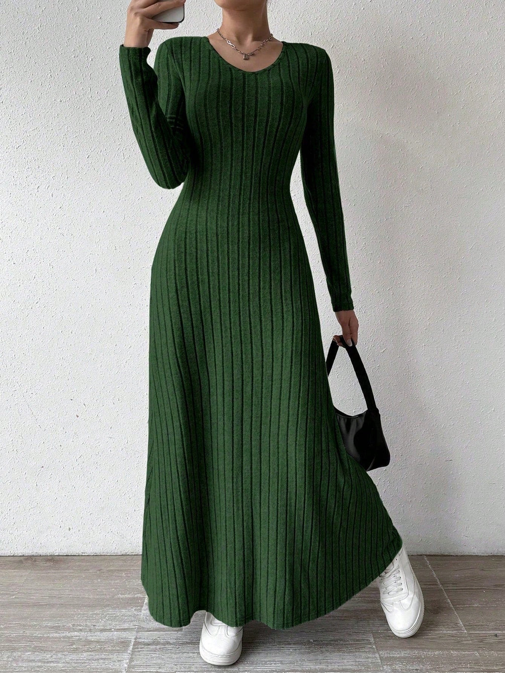 Vestido de punto entallado para mujer silueta acanalada - Brynja