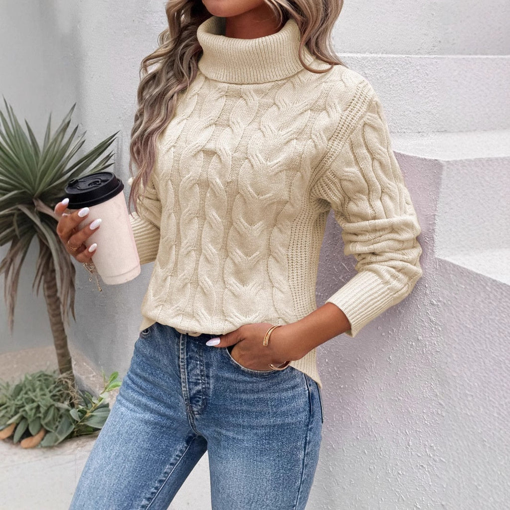 Jersey de punto cuello alto para mujer - Freja