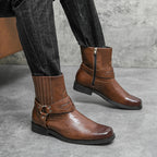 Botas casuales para hombre con cierre lateral y correa decorativa - Patrick