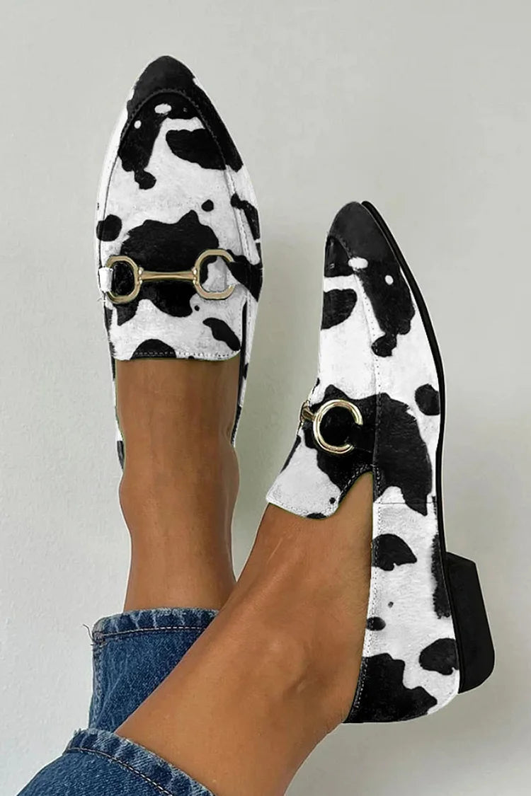 Mocasines mujer estampado animal herraje metalico - Darela