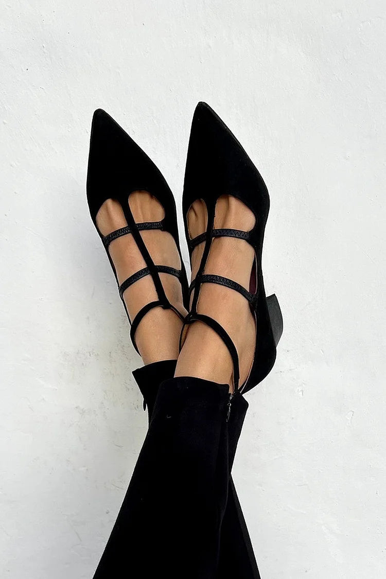 Zapatos de mujer con tiras finas y tacón bajo - Aurore