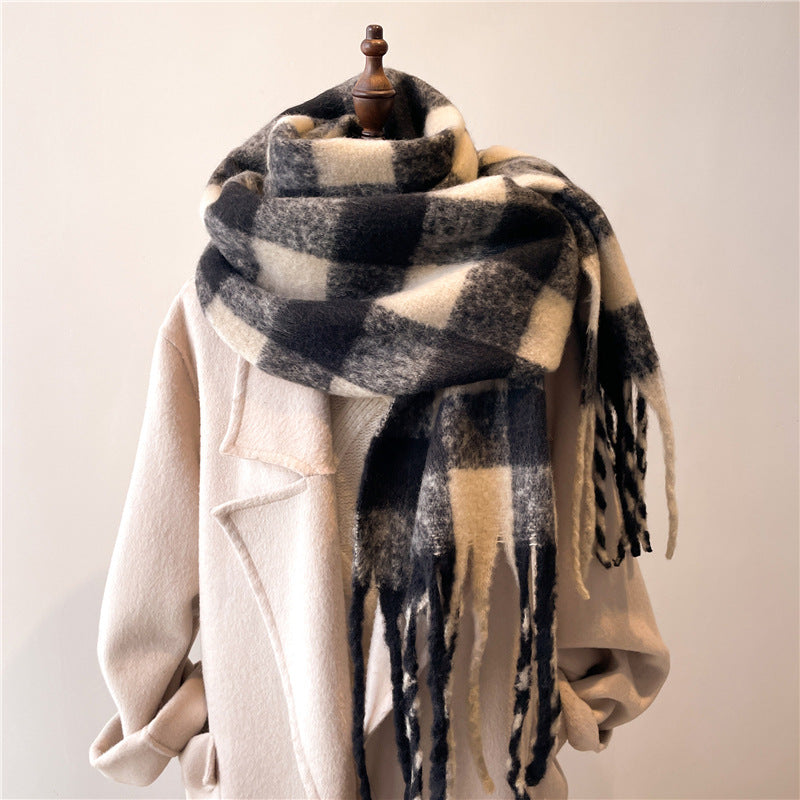 Bufanda unisex tejido suave efecto escocés - Lioren