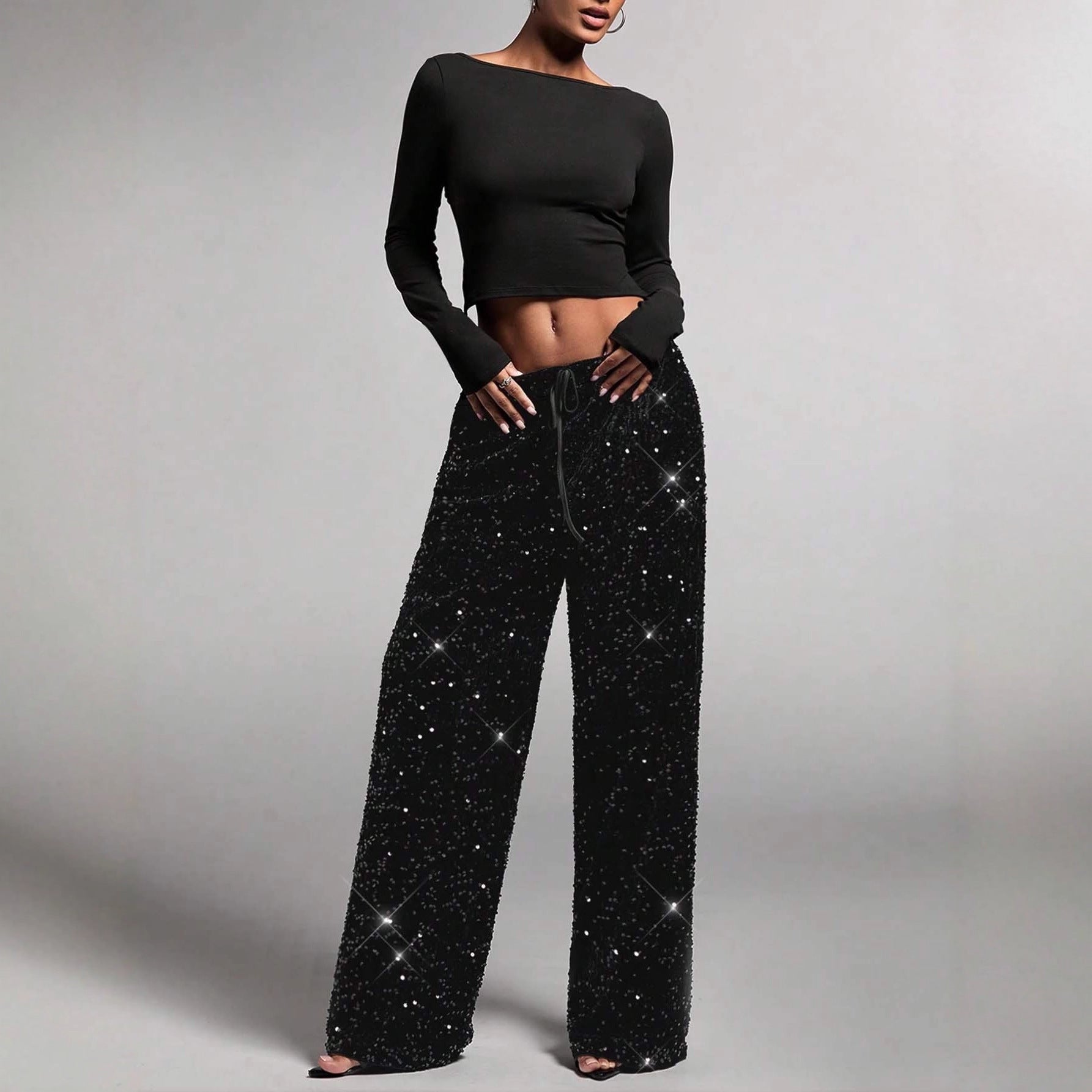 Pantalón para mujer efecto lentejuelas - Lyrane