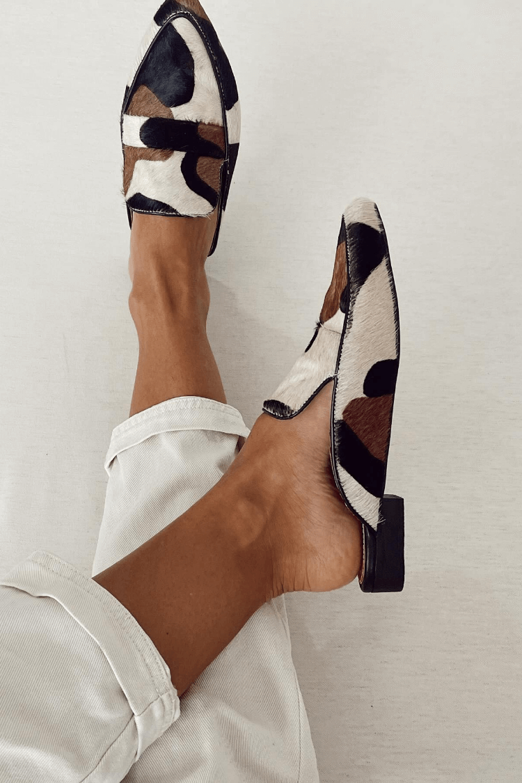 Zapatos mujer tipo mule punta cerrada con estampado - Bria