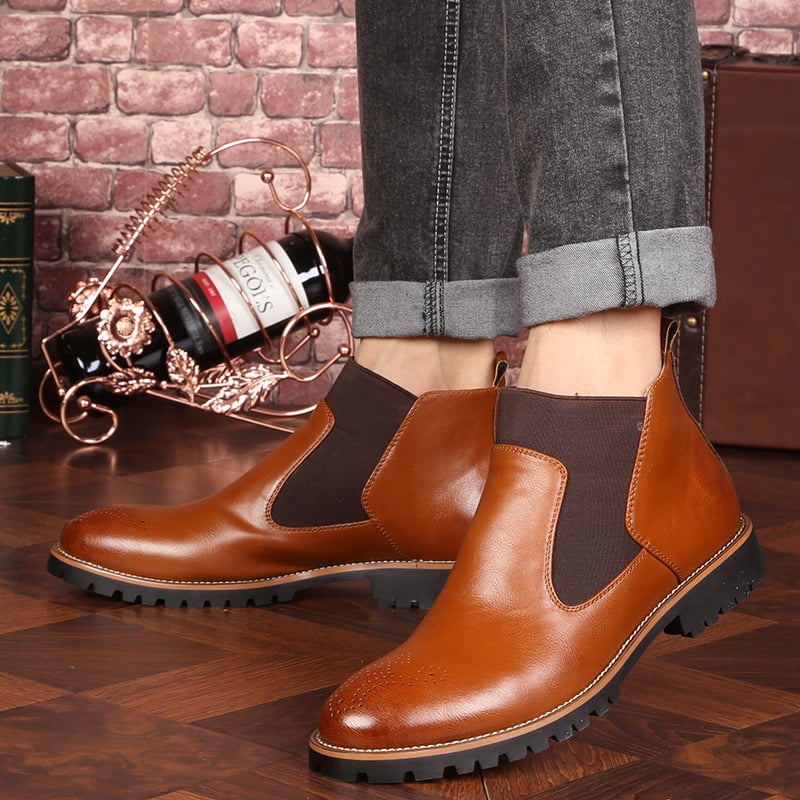 Botines de cuero para hombre estilo Brogue - Levan