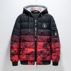 Chaqueta acolchada hombre diseño urbano capucha integrada puños elásticos gráfico - Kaien
