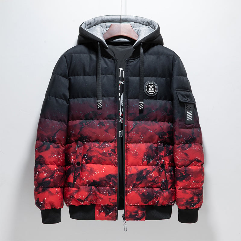 Chaqueta acolchada hombre diseño urbano capucha integrada puños elásticos gráfico - Kaien