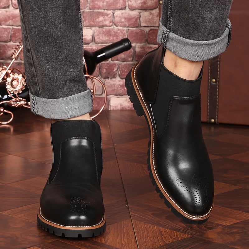 Botines de cuero para hombre estilo Brogue - Levan