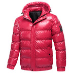 Chaqueta acolchada impermeable hombre capucha ajustable acabado brillante cremallera - Viktor