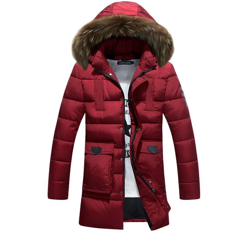 Parka acolchada hombre larga capucha amplia borde pelo técnica impermeable invierno - John