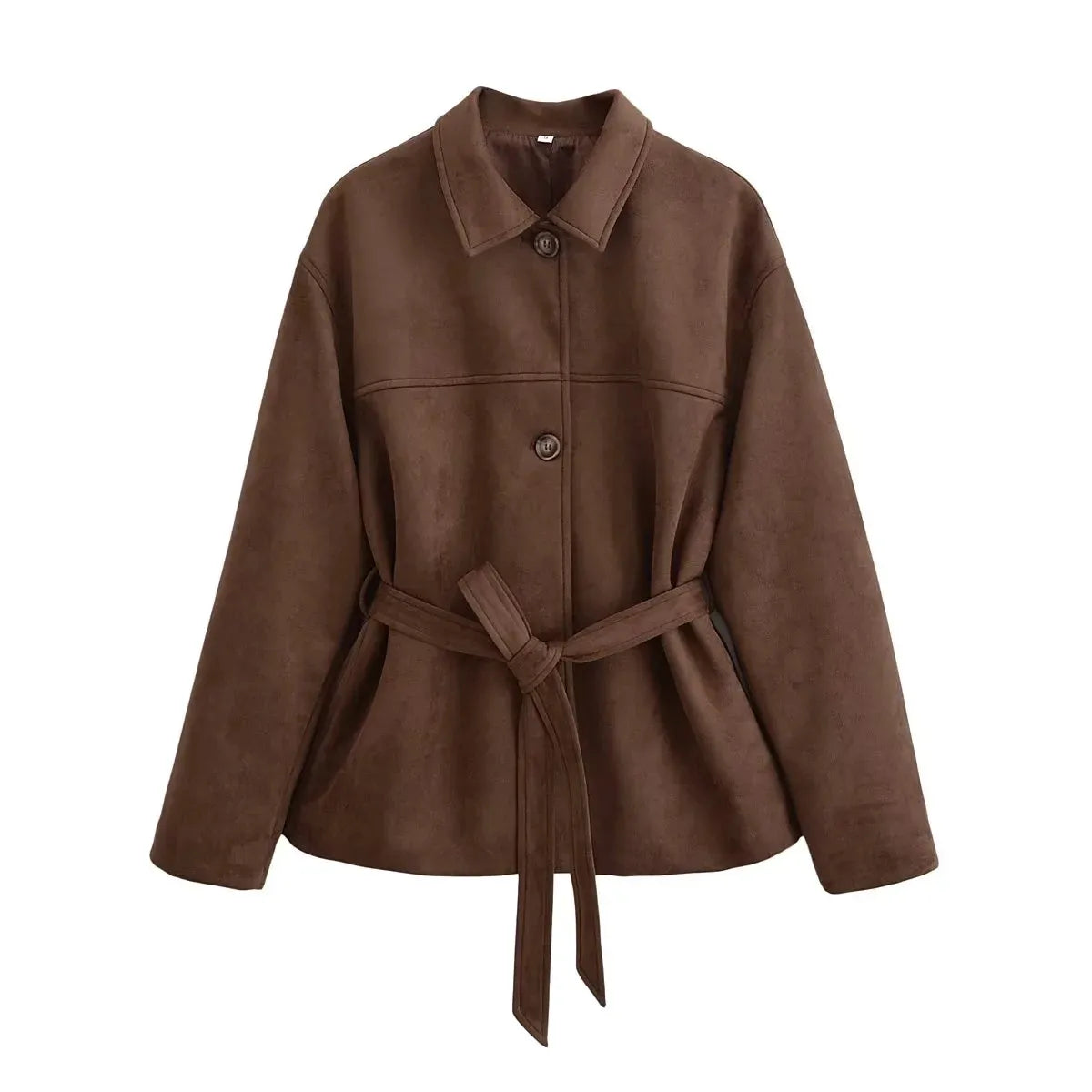 Chaqueta de ante con cinturon para mujer - Avelise