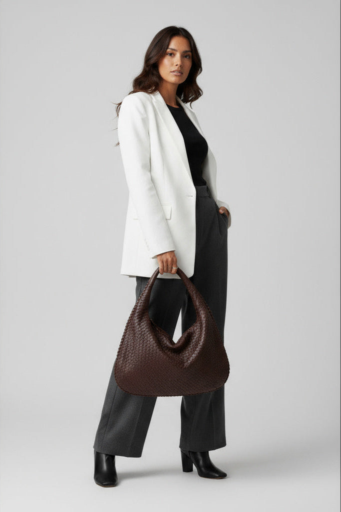 Bolso hobo trenzado grande de hombro para mujer