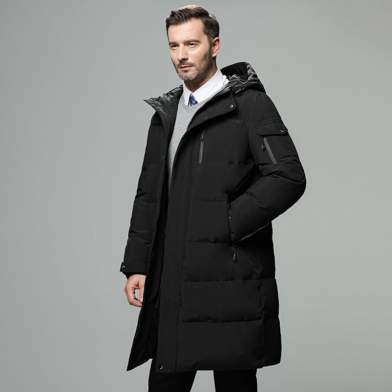Abrigo acolchado hombre capucha desmontable corte recto impermeable elegante - Markus