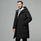 Abrigo acolchado hombre capucha desmontable corte recto impermeable elegante - Markus