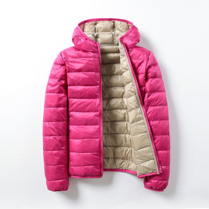 Chaqueta puffer unisex ligera térmica acabado brillante capucha vegana - Nordika