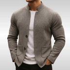Cárdigan hombre cuello perkins botones bolsillos parche - Alaric