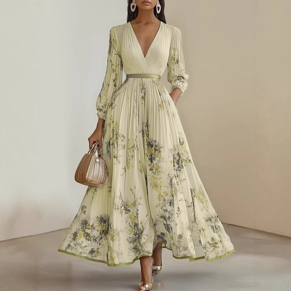Vestido largo estampado floral de fiesta para mujer - Beatrice