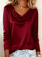 Blusa satinada de línea relajada para mujer - Oriane