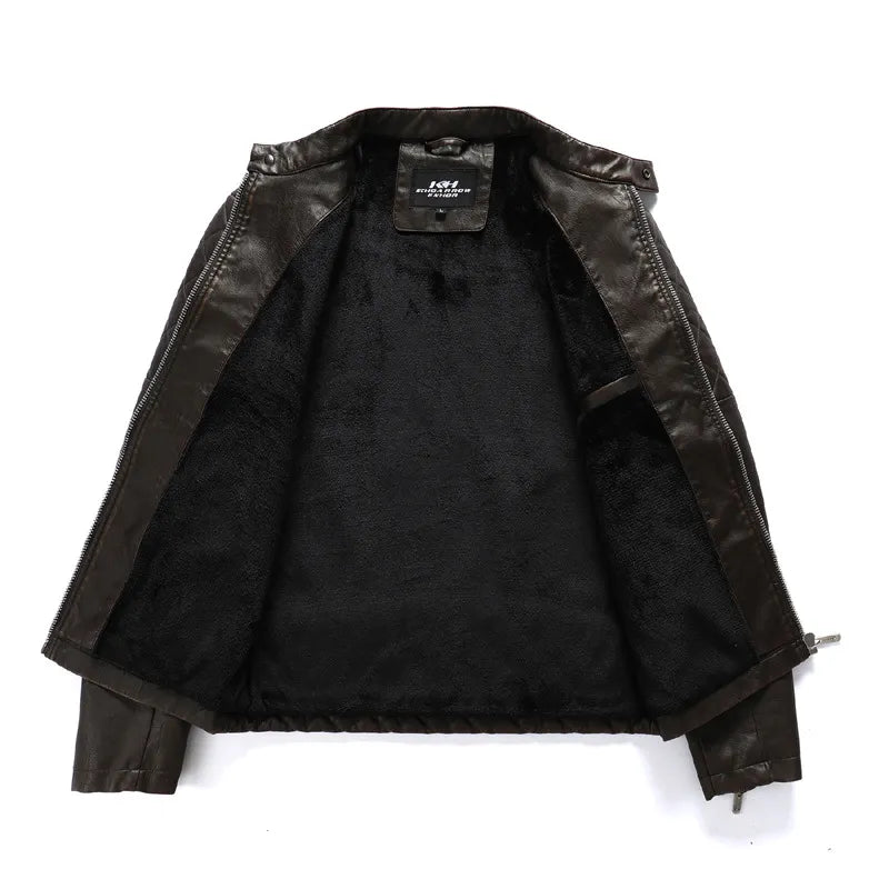 Chaqueta biker para hombre con cierre de cremallera - Bravik