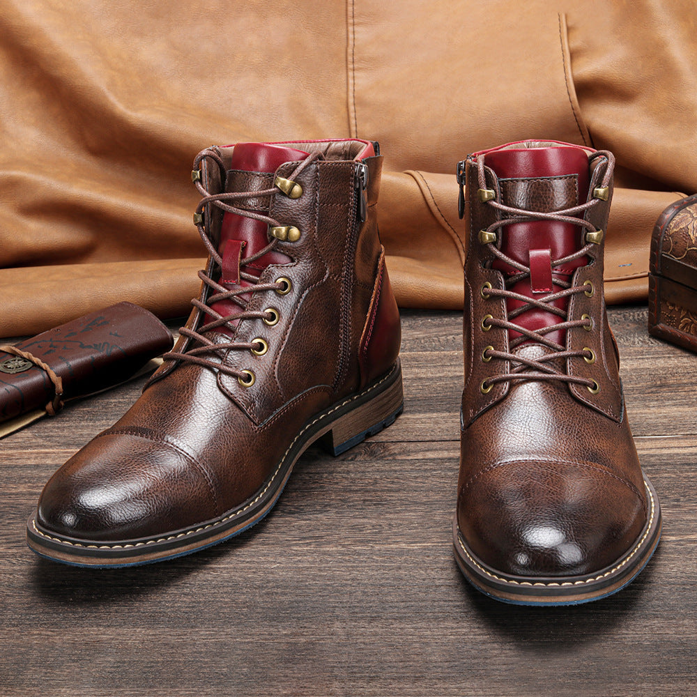 Botas cortas para hombre estilo urbano con efecto cuero - Dravon