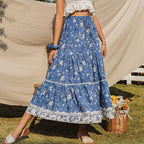 Falda para mujer con estampado floral y corte fluido - Evi
