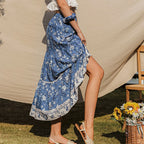 Falda para mujer con estampado floral y corte fluido - Evi