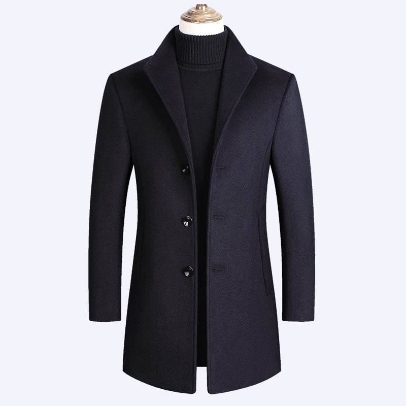 Abrigo lana hombre corte recto tres botones solapas muesca estructurado - Erynd
