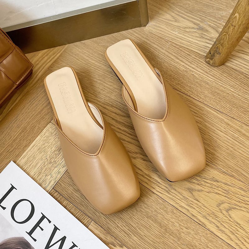 Mocasines mule elegantes para mujer punta cuadrada - Fiorella