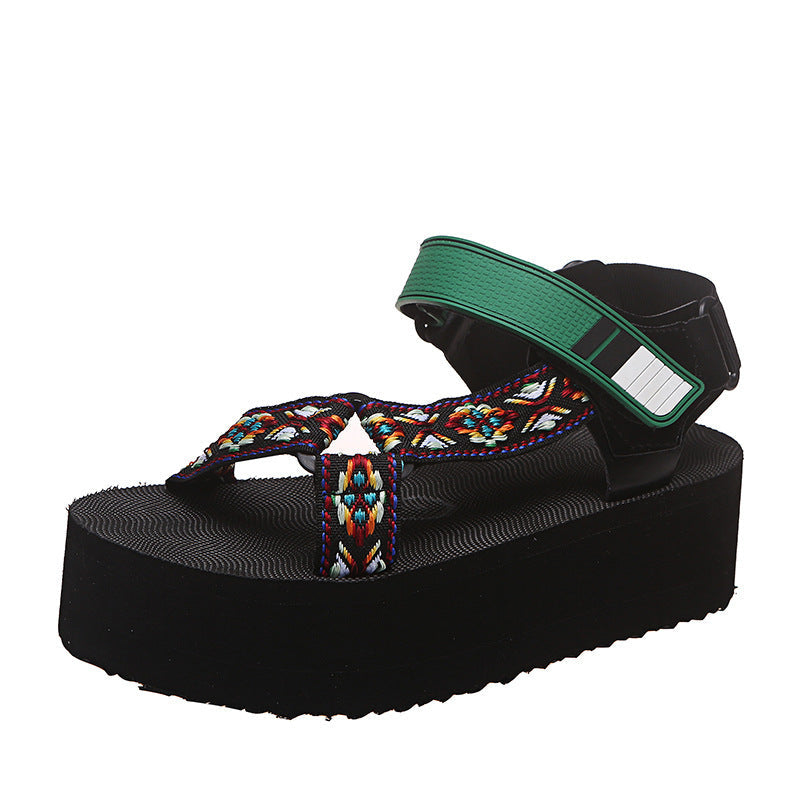Sandalias de plataforma con tiras tejidas para mujer - Nadia