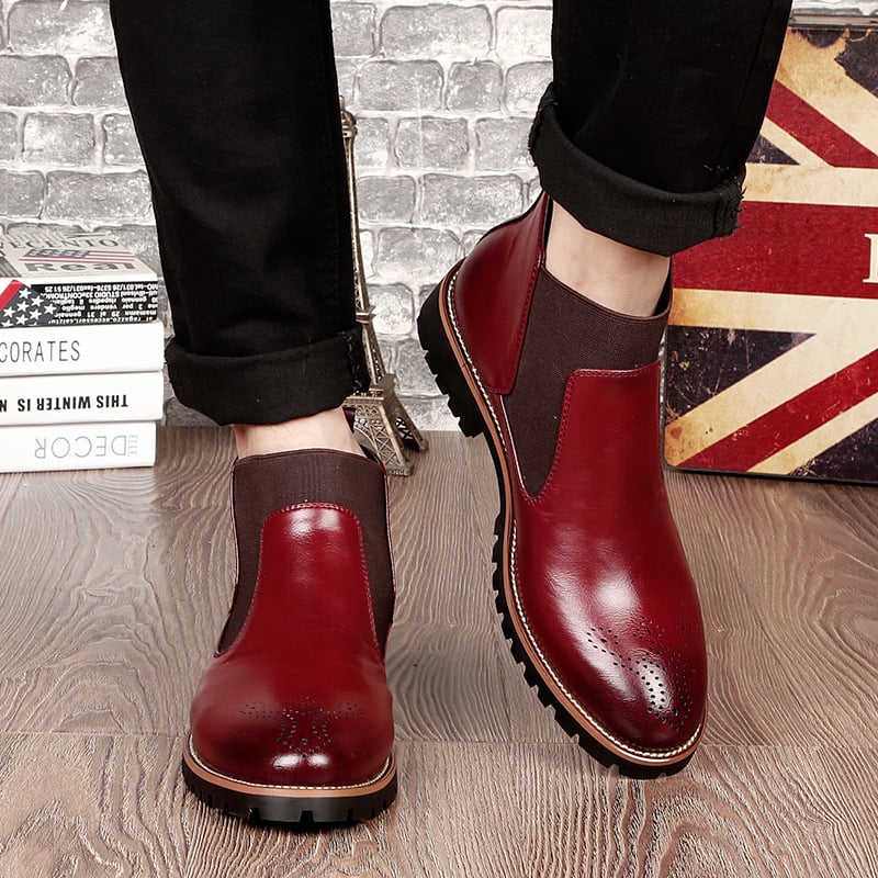Botines de cuero para hombre estilo Brogue - Levan