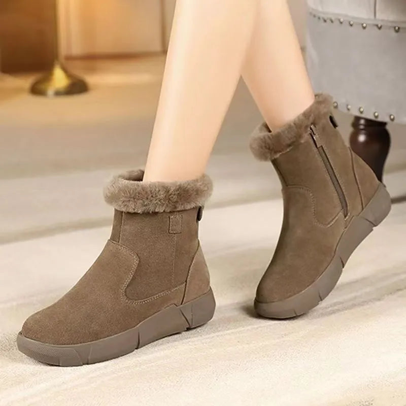 Botines para mujer efecto gamuza invierno - Gialysa