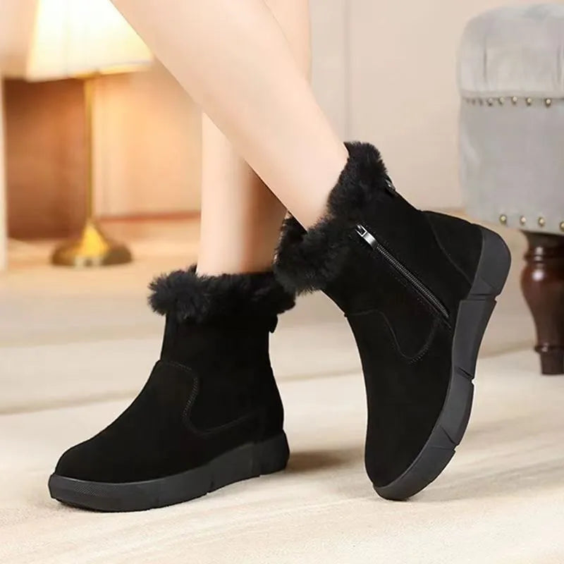 Botines para mujer efecto gamuza invierno - Gialysa