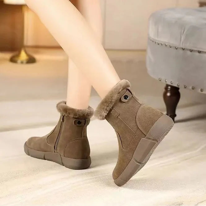 Botines para mujer efecto gamuza invierno - Gialysa