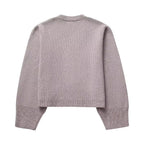Loana - Chaqueta de punto con cuello en V y botones para mujer