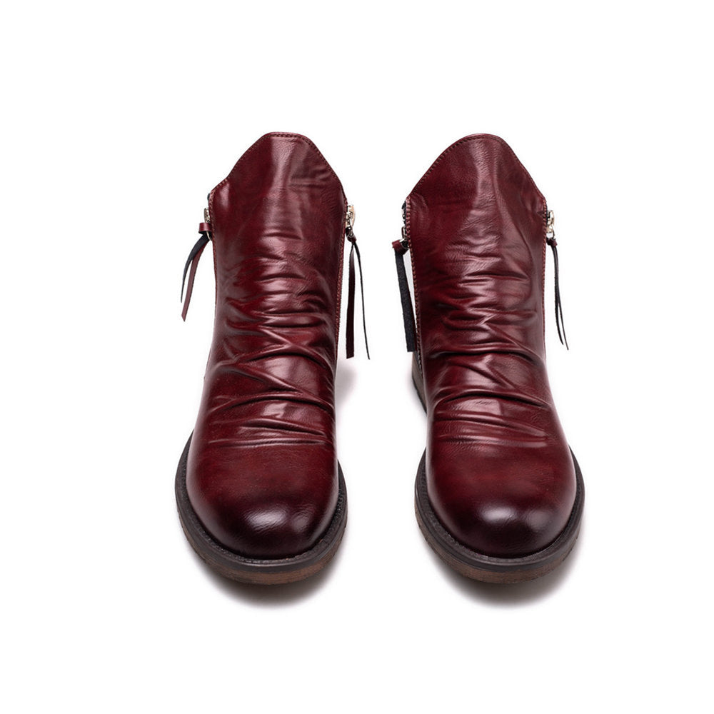 Botines de cuero para hombre con cremallera lateral - Alex