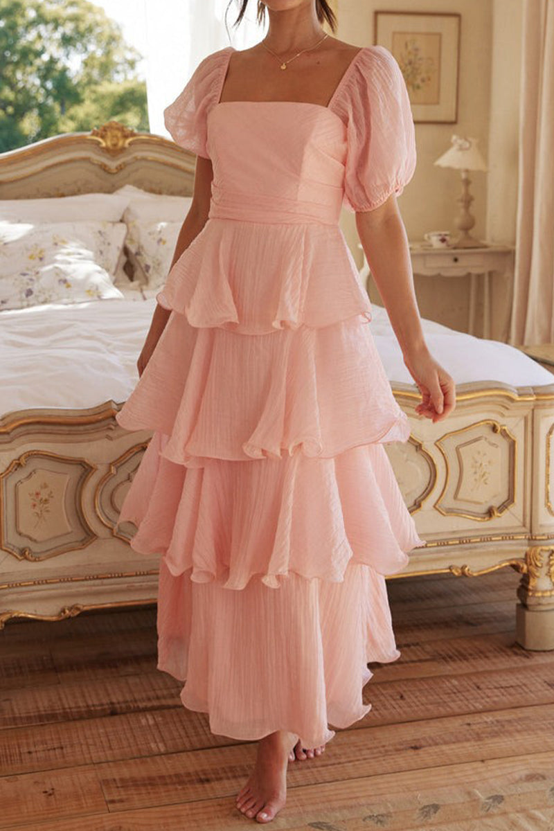 Vestido midi volantes en capas para mujer - Gisela