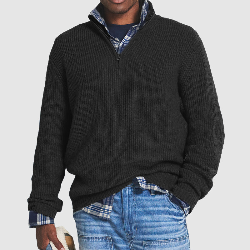 Jersey de cachemira para hombre de estilo informal con cierre de cremallera