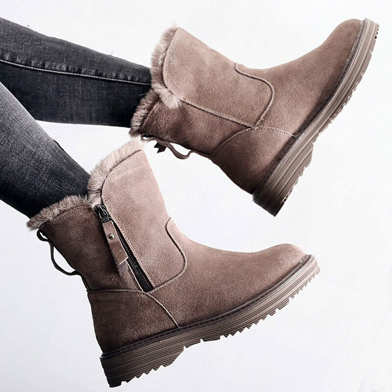 Botines para mujer efecto gamuza invierno - Kaelis