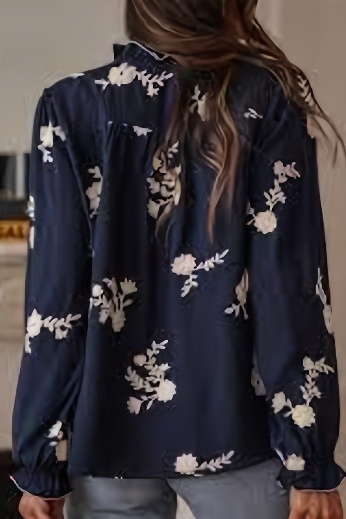 Blusa estampada floral con manga amplia para mujer - Heidi