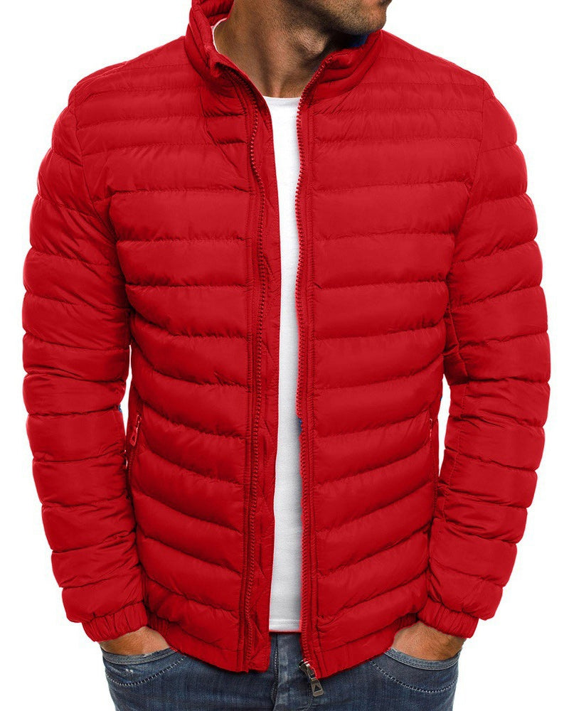 Chaqueta hombre cuello alzado monocolor transición otoño invierno cómoda versátil - Carlos