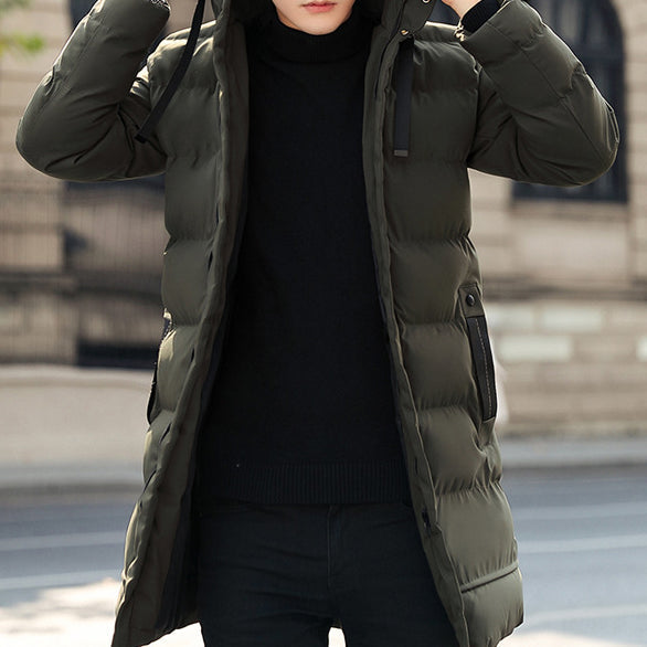 Chaqueta acolchada hombre larga voluminosa capucha ajustable térmica urbana - Stefan