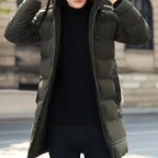 Chaqueta acolchada hombre larga voluminosa capucha ajustable térmica urbana - Stefan