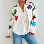 Eva - Cálido cárdigan floral bordado