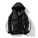 Chaqueta puffer hombre impermeable cortaviento plumón cuello alto capucha bolsillos forro polar - Milian