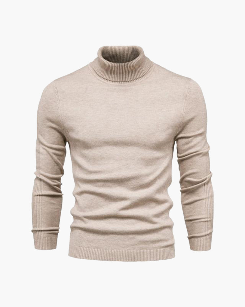 Jersey hombre cuello alto punto liso manga larga - Aldren