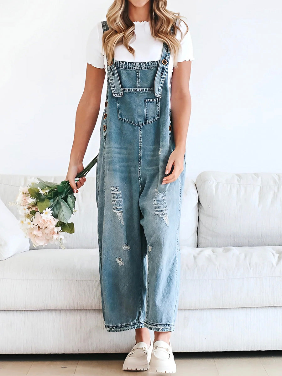 Mono vaquero mujer oversize look used tirantes ajustables – Jenna