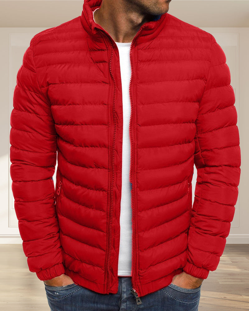 Chaqueta hombre cuello alzado monocolor transición otoño invierno cómoda versátil - Carlos