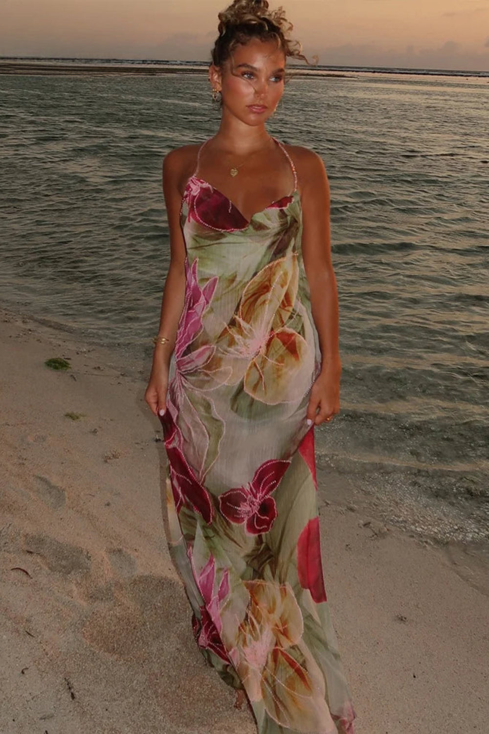 Vestido maxi tirantes finos para mujer - Samantha