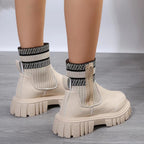 Botines para mujer estilo patchwork con suela gruesa - Marisse